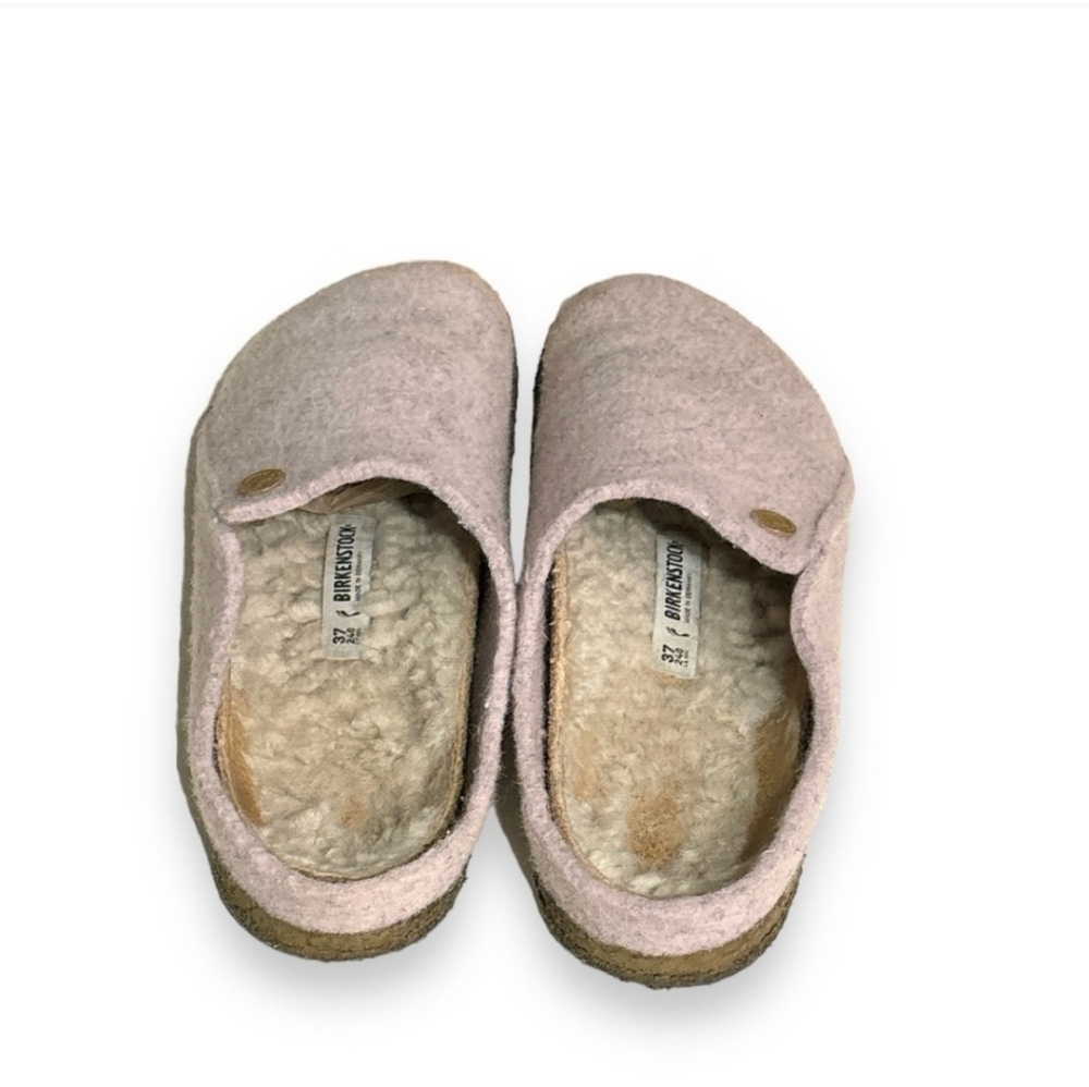 BIRKENSTOCK Zermatt Wool Felt & Shearling Mule Clog Slipper Light Rose - Picture 3 of 10